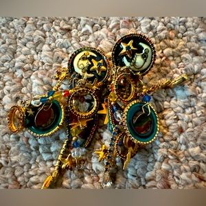 Lunch at the ritz vintage clip on moon earrings